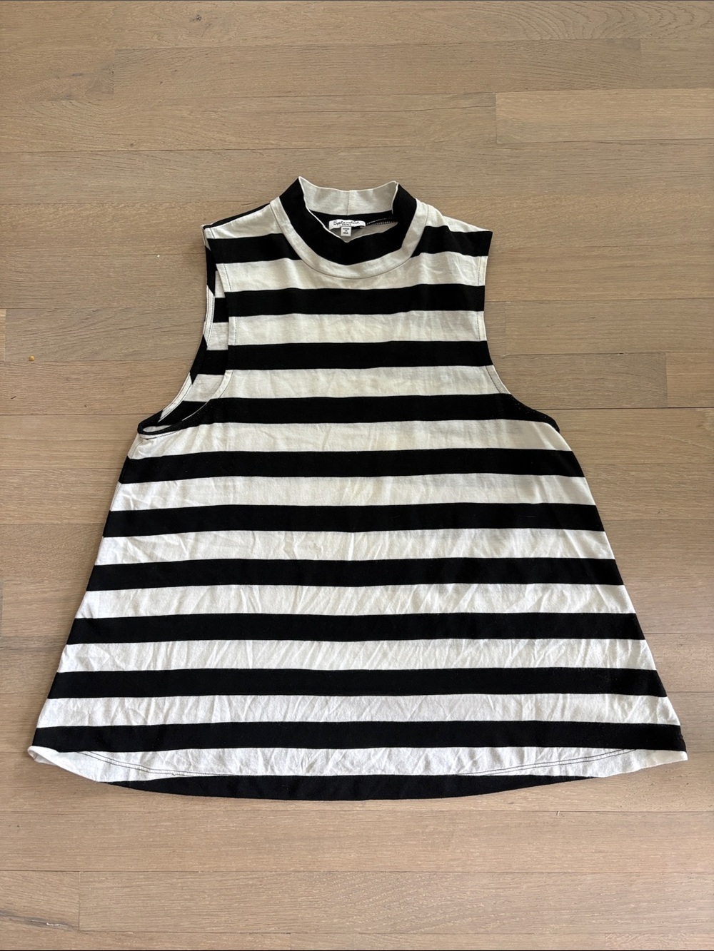 Splendid Black & White Striped Sleeveless Tank